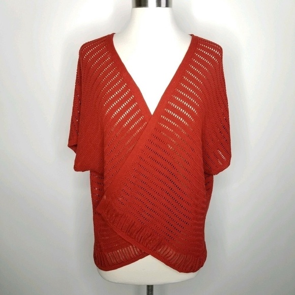 Lafayette 148 Red Knit Open Front Cardigan Size 1x - Picture 2 of 6